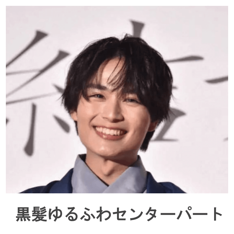 大西流星の髪型黒髪ゆるふわセンターパート